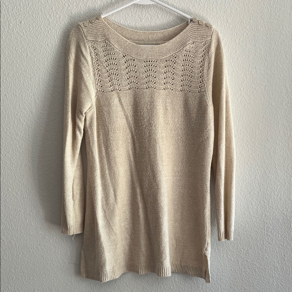 Crown & Ivy Cream Knit Sweater